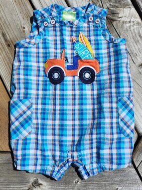 ADORABLE SESAME STREET Watch Me Grow Baby Romper 3-6 Months SURF